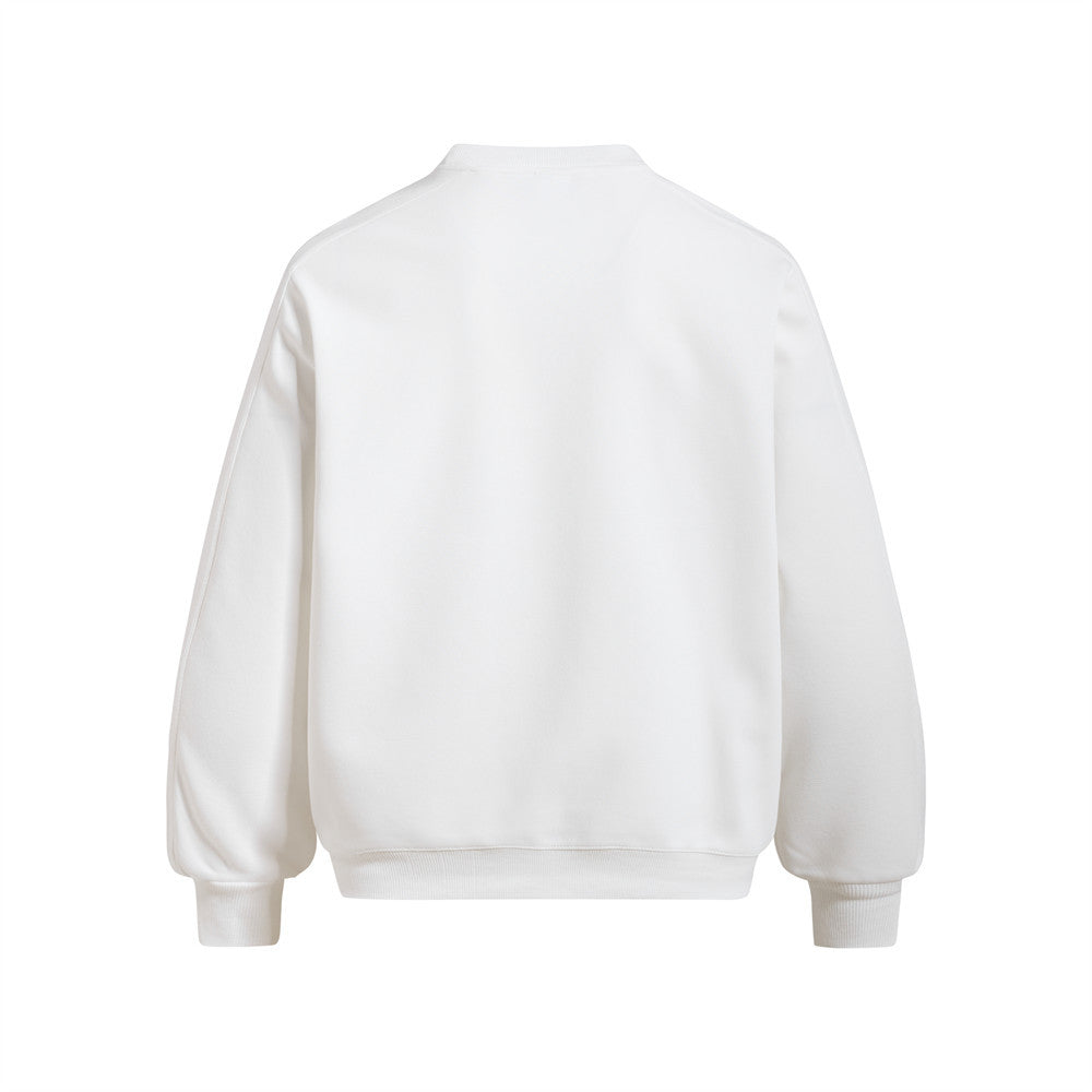 Men's Loose Fit Crewneck Sweatshirt with Grid Portrait Letter Print | Vibe Streetwear Pullover Top
