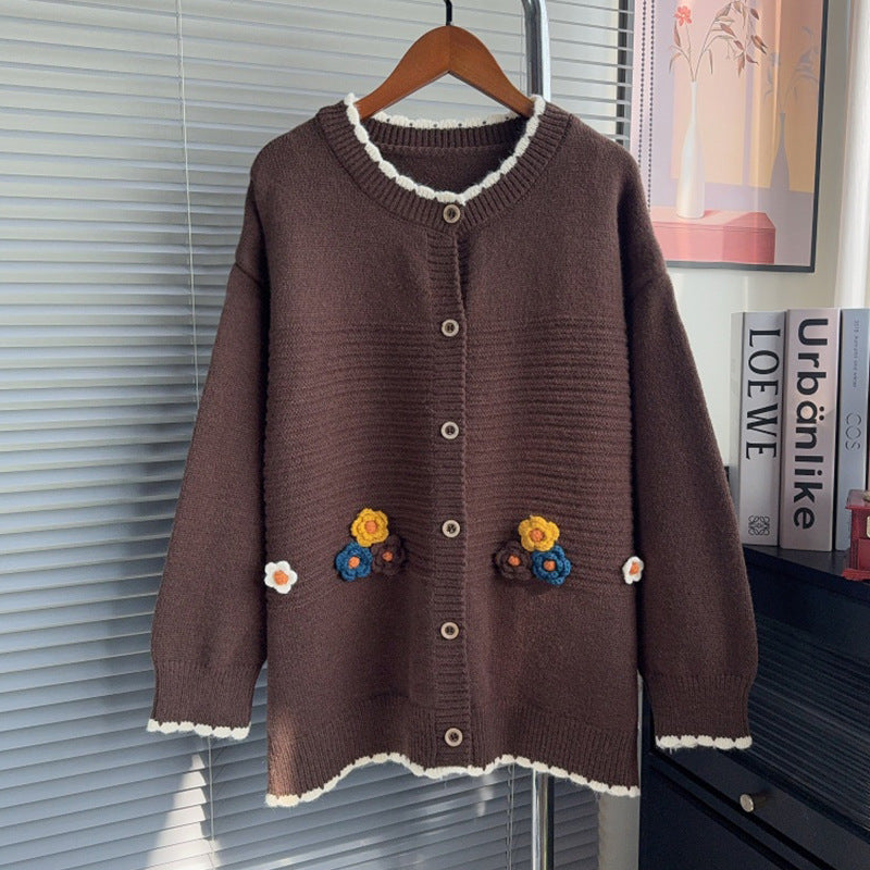 Loose hand embroidered sweater