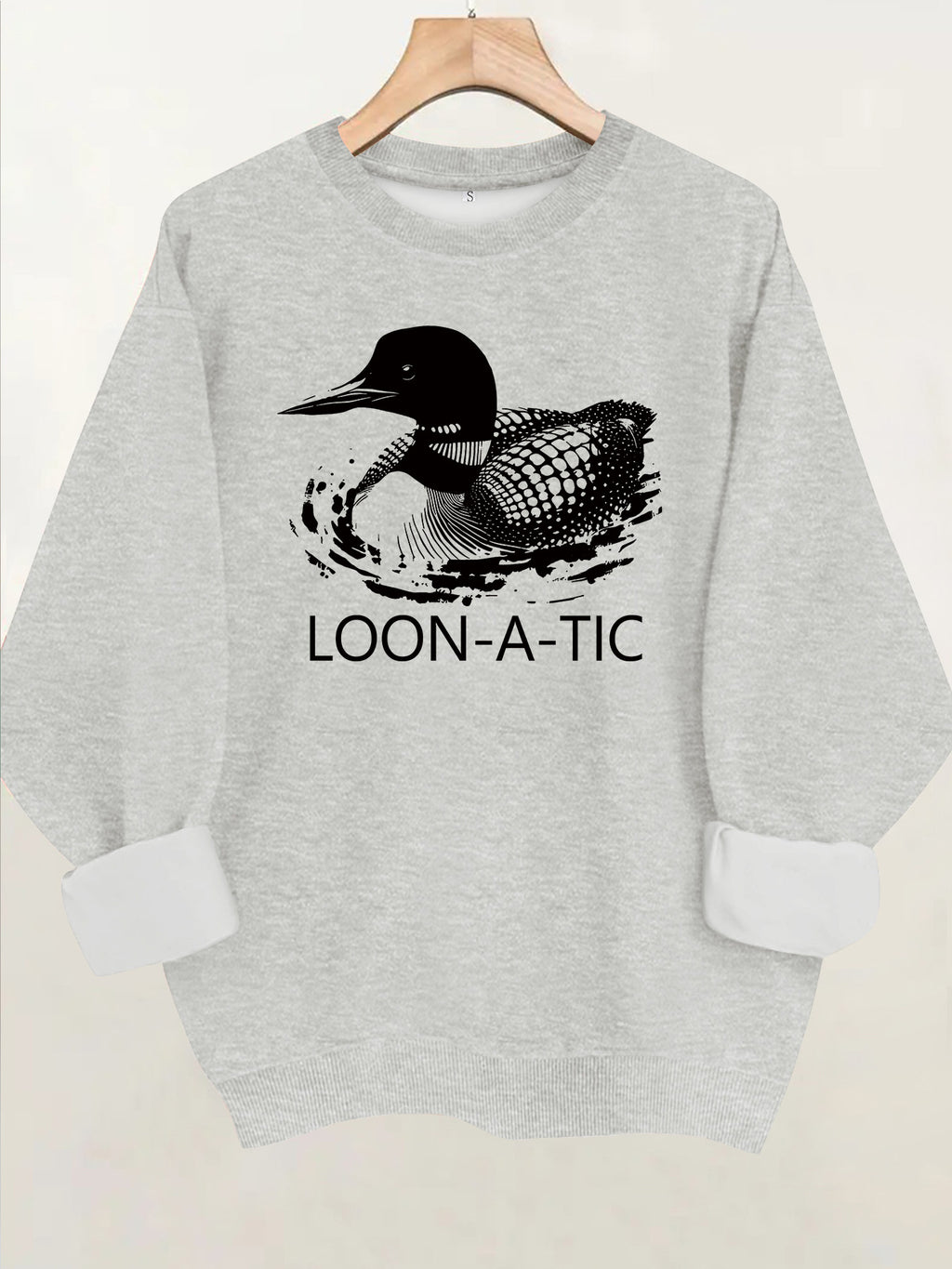 Round neck long sleeved sweatshirt