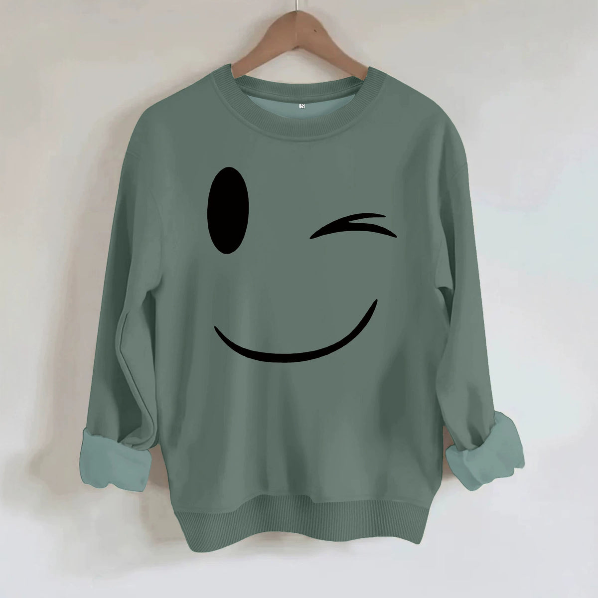 Round neck fleece hoodie
