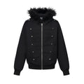 Men's Casual Long Sleeve Rivet Detail Open Front Hooded Fur Collar Loose Fit Sweatshirt Jacket