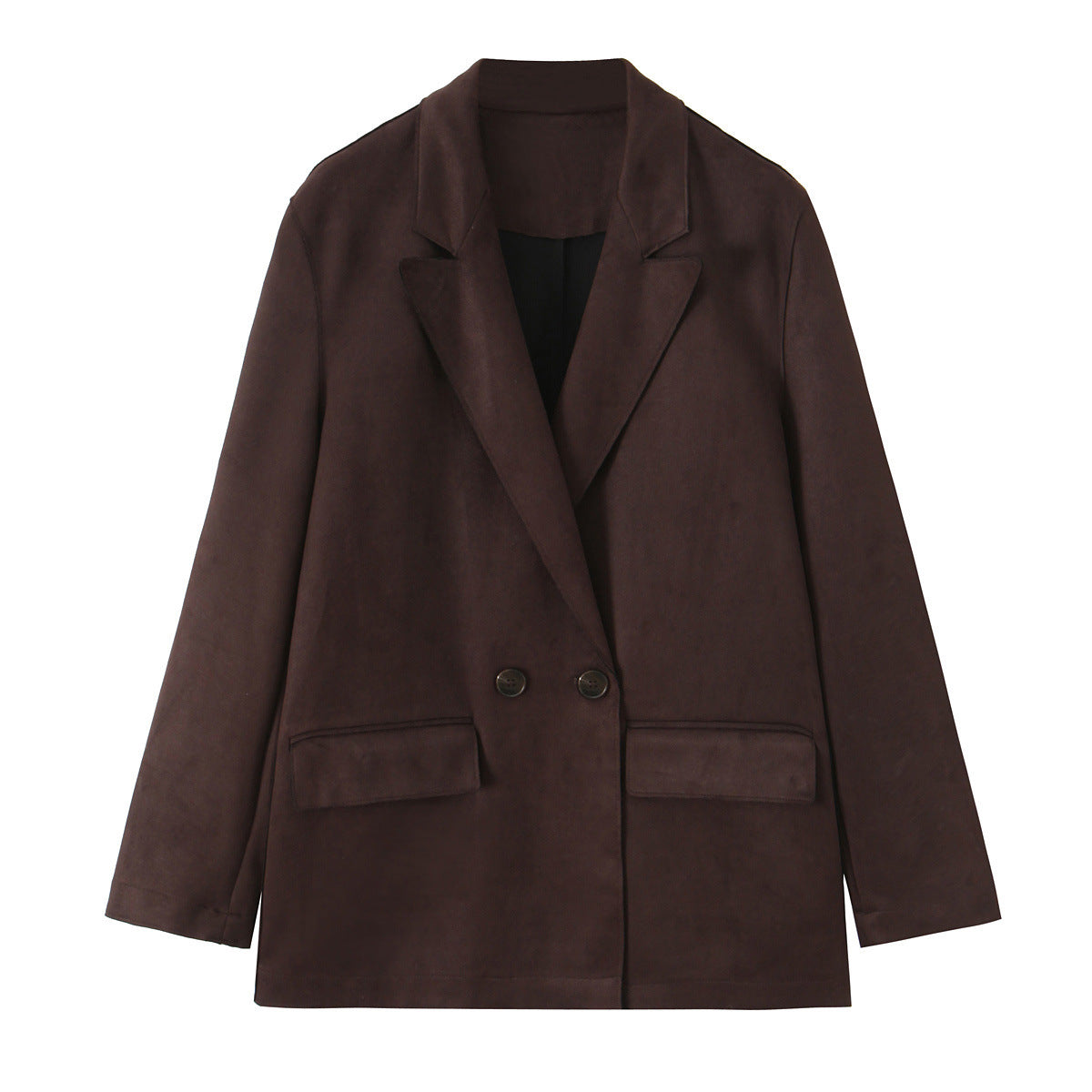 Long sleeved suede effect suit jacket for women