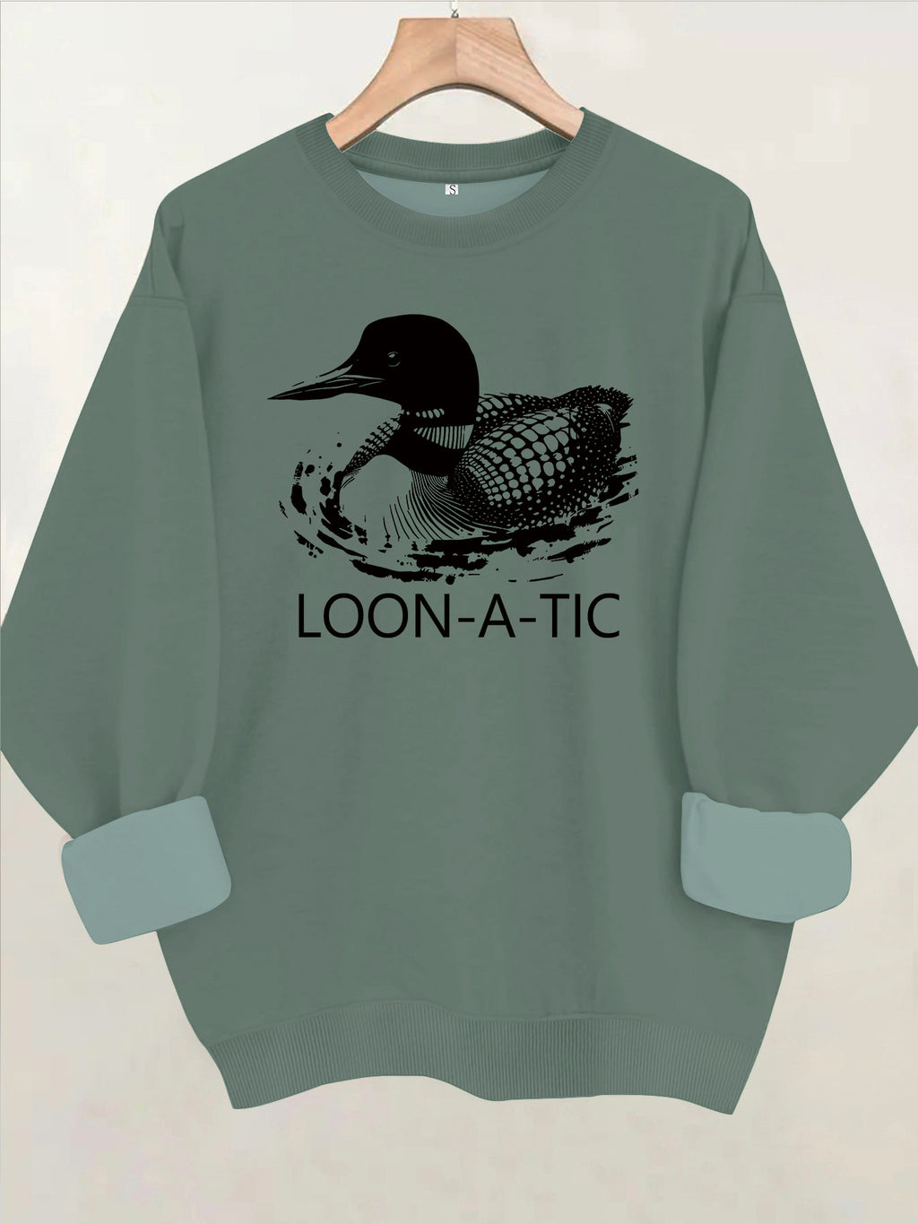 Round neck long sleeved sweatshirt