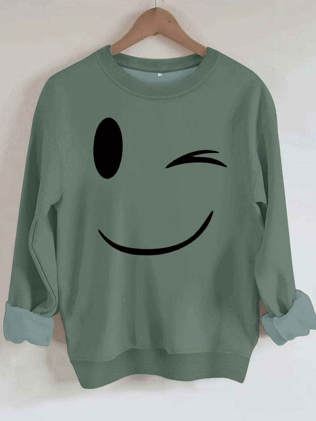 Round neck fleece hoodie