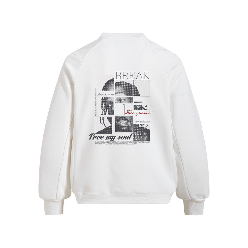 Men's Novelty Character Print Long Sleeve Crew Neck Pullover Sweatshirt