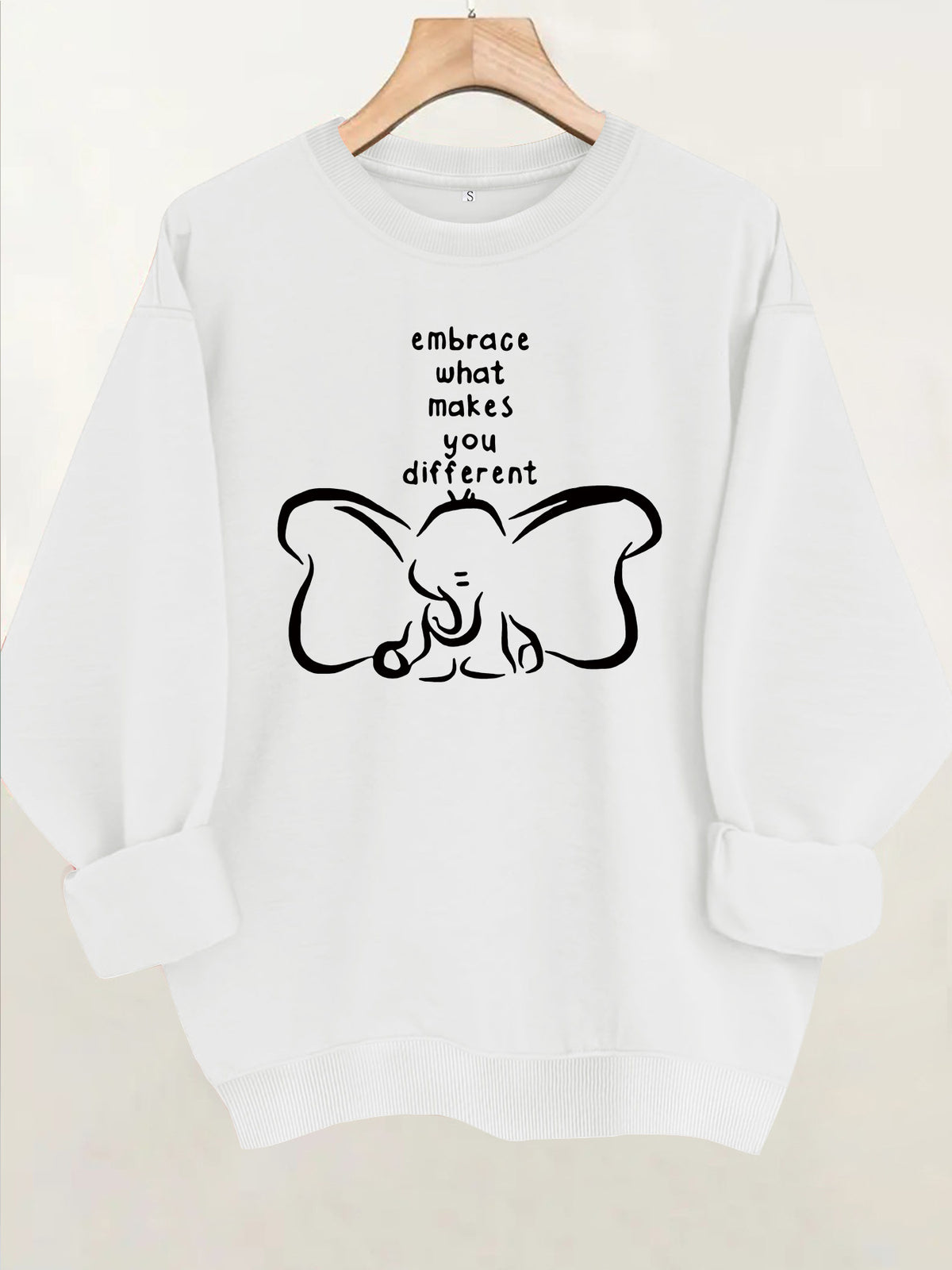 Pattern printed round neck fleece hoodie