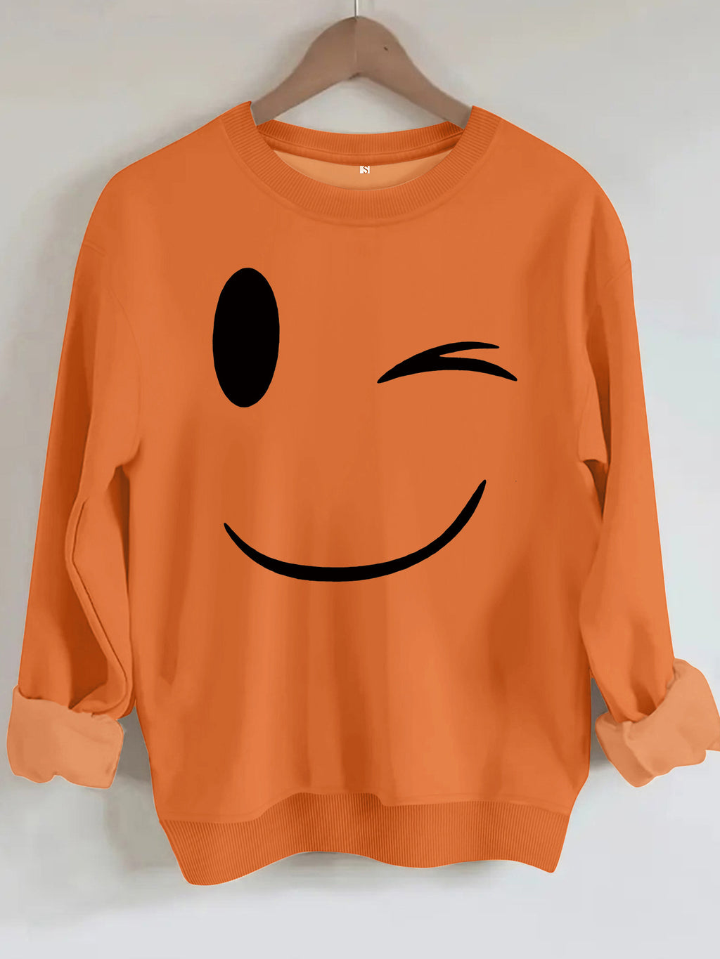 Round neck fleece hoodie