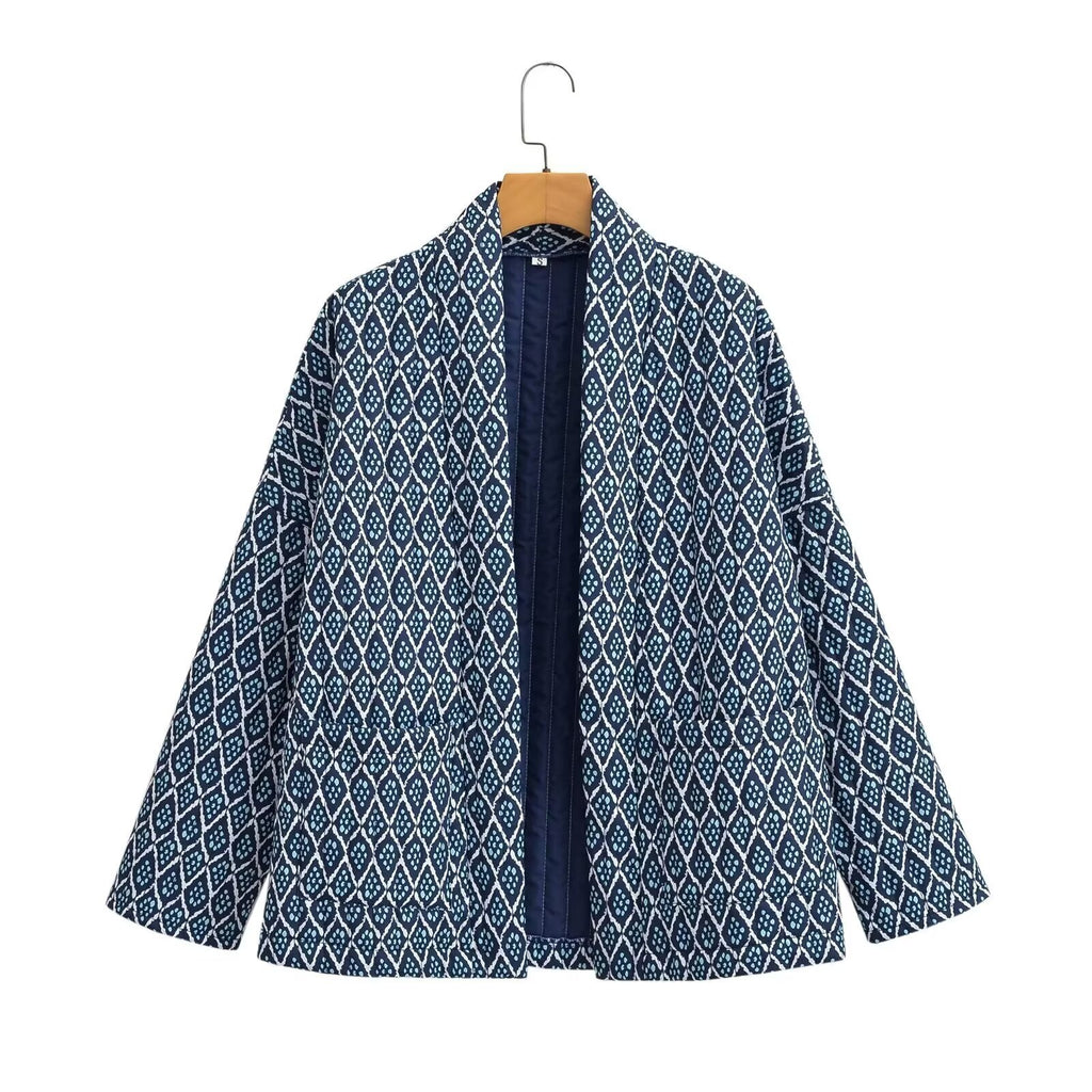Quilted Cotton Jacket for Women Loose Casual Coat