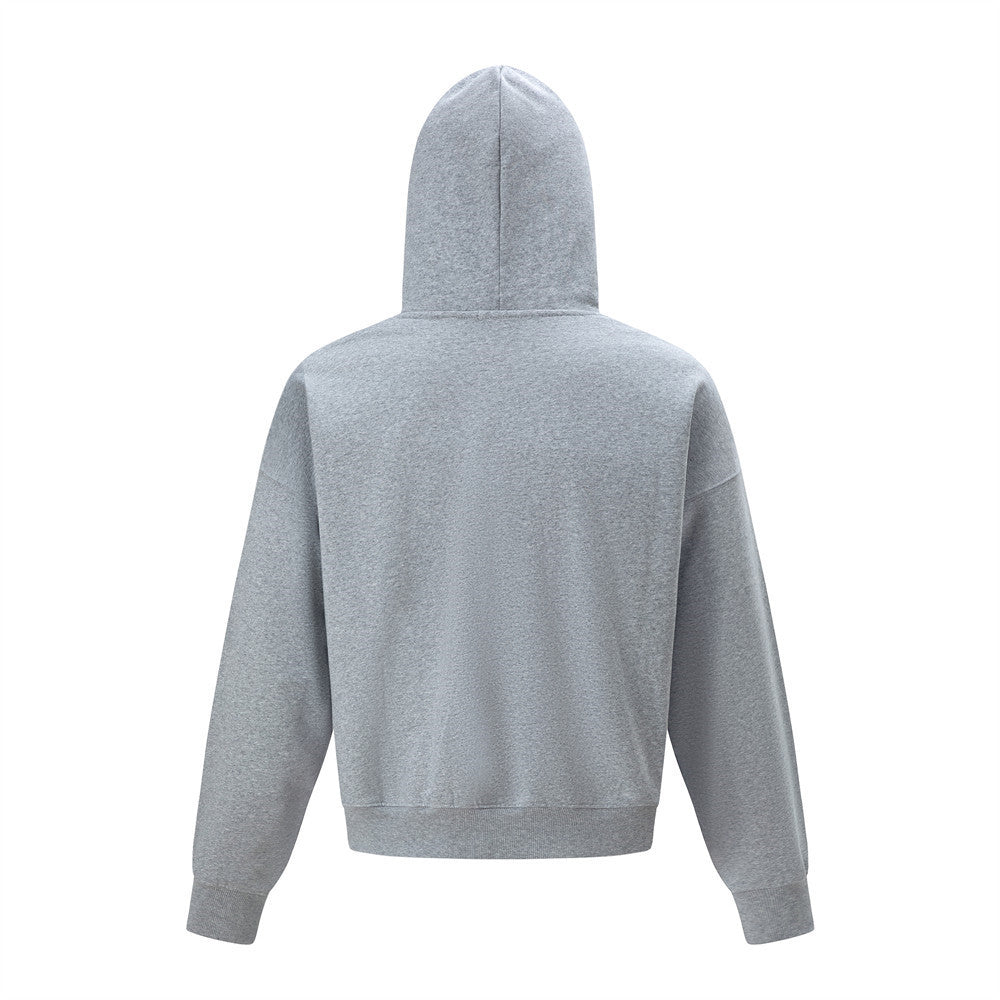 Men's Casual Punk Star Graffiti Print Distressed Oversized Long Sleeve Hooded Pullover Sweatshirt