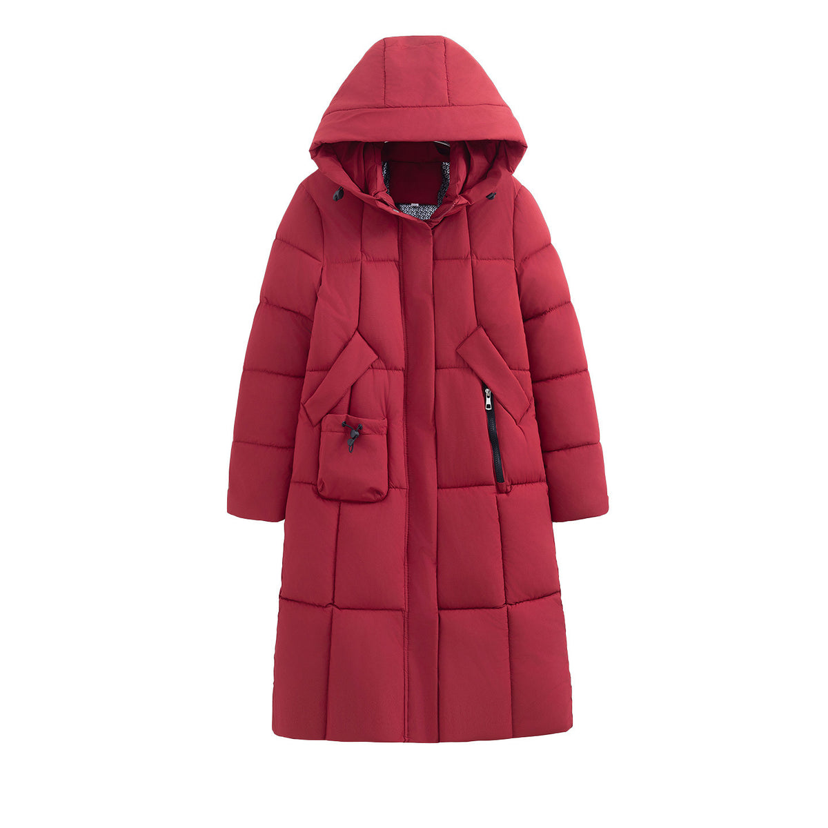 Women's Thickened Cotton-Padded Jacket Slim Fit Knee-Length Winter Coat