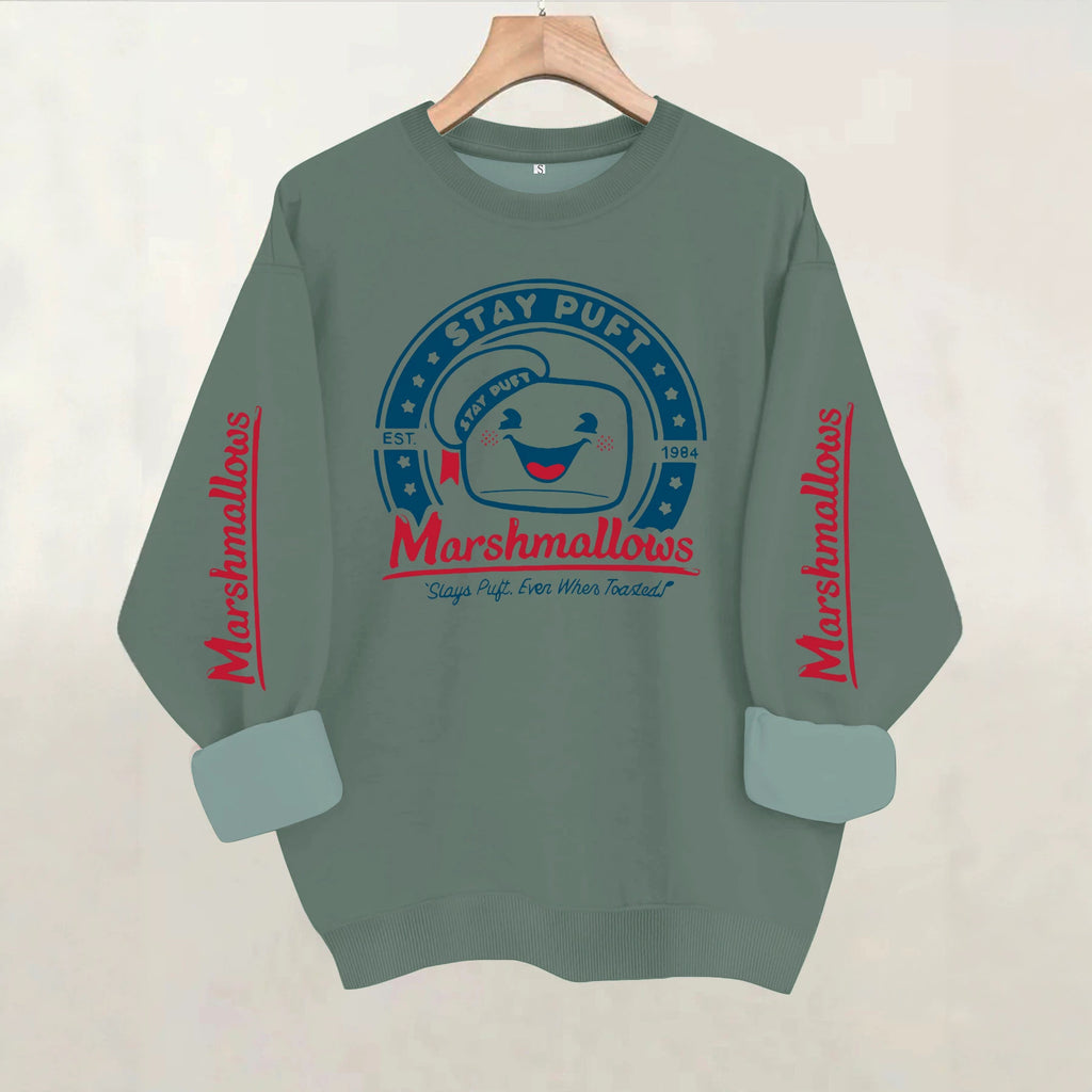 Round neck long sleeved sweatshirt, loose fit