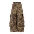 Loose Fit Cargo Trousers Snake Pattern Camouflage Multi-Pocket Wide Leg Casual Pants for Men and Women