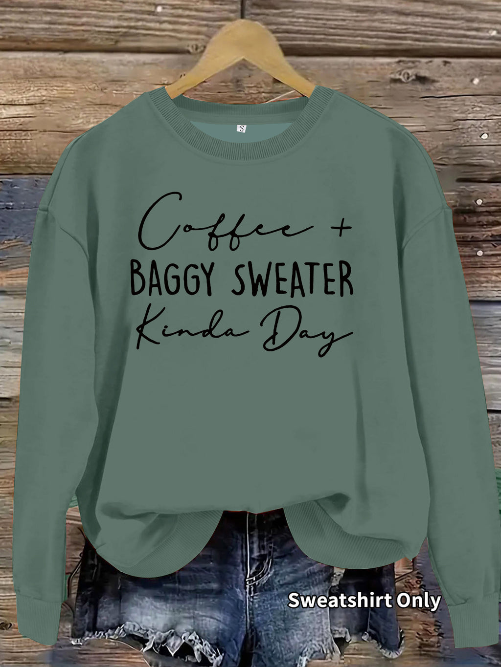 Letter printed round neck long sleeved sweatshirt