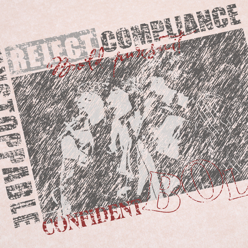 Rap Portrait Vintage Wash Long Sleeve Crew Neck Pullover Sweatshirt