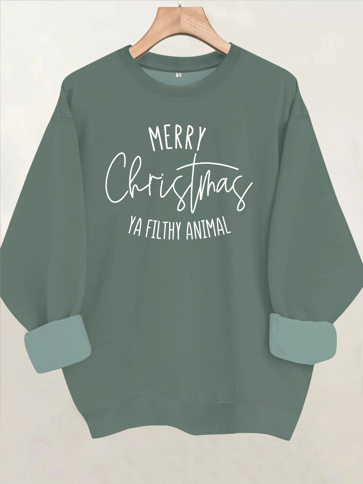 Round neck long sleeved loose hoodie