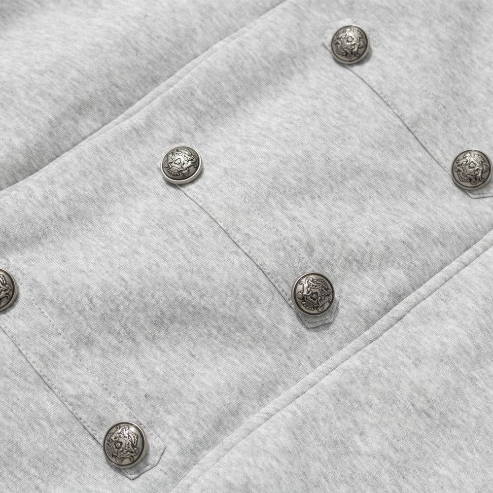 High Street Fleece Lined Double Breasted Stand Collar Loose Fit Men's Jacket