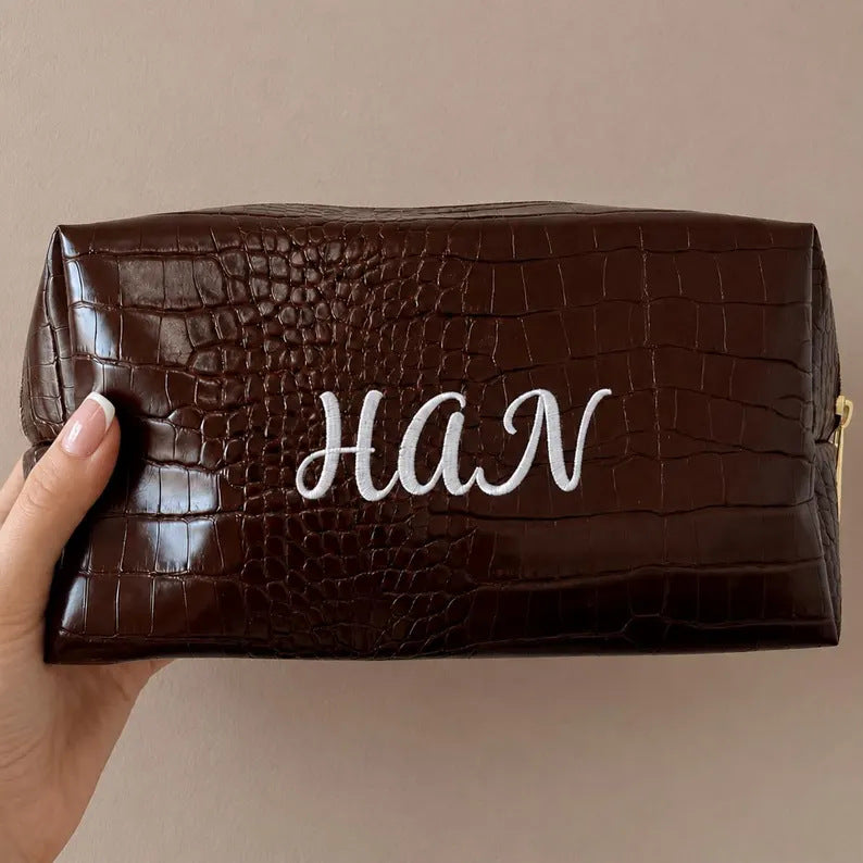 Custom-Made, Ships in 2-3 Days Makeup Bag Crocodile Storage Bag