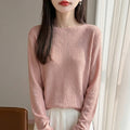 Women's Casual Blend Knit Long Sleeve Round Neck Top