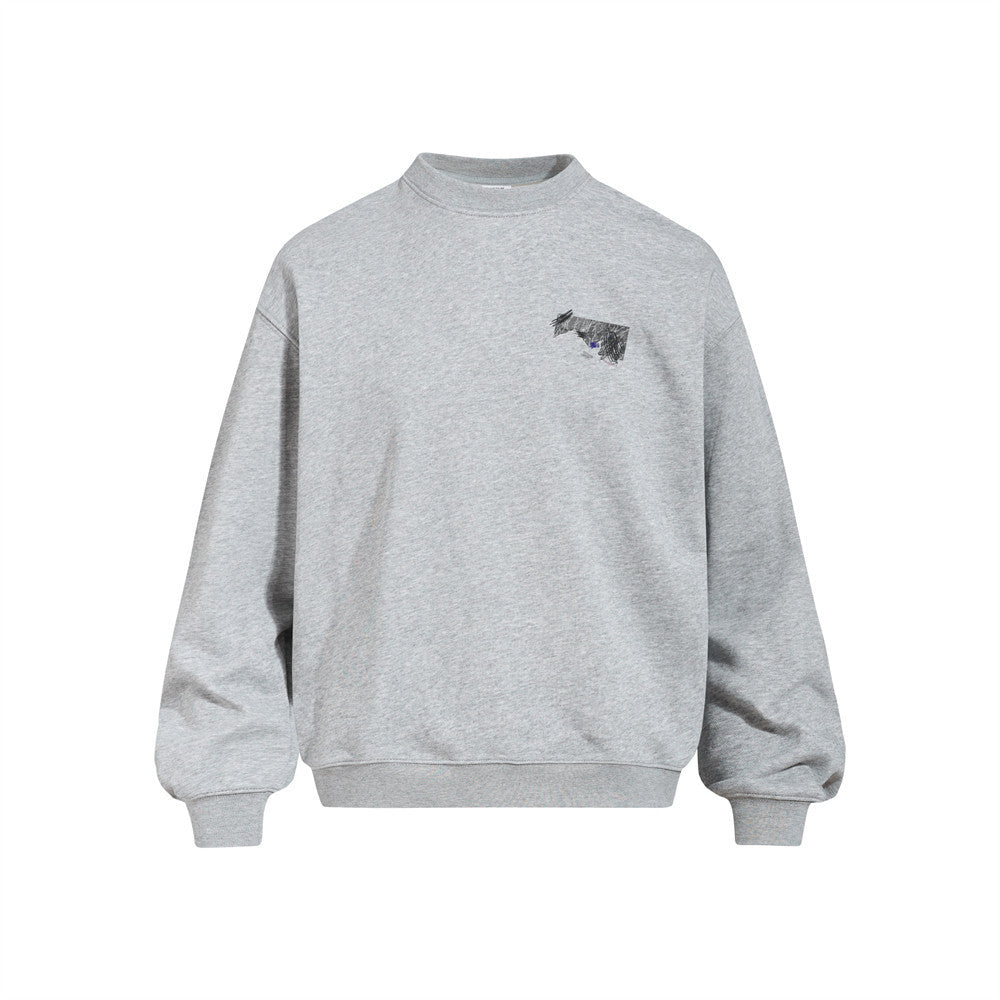 Men's  Graffiti Print Long Sleeve Crew Neck Sweatshirt
