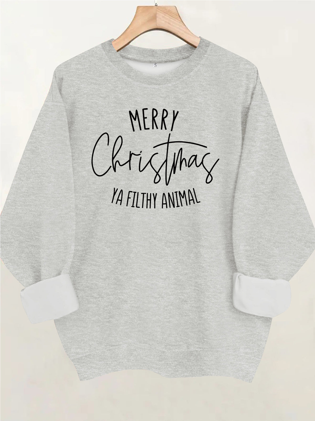 Round neck long sleeved loose hoodie