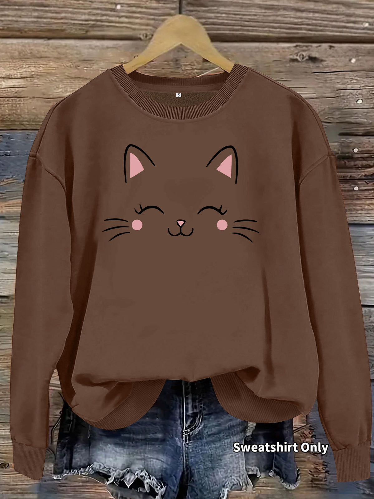 Cat face printed hoodie