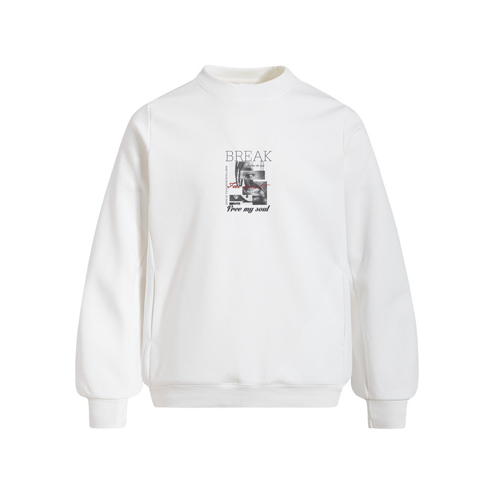 Men's Novelty Character Print Long Sleeve Crew Neck Pullover Sweatshirt