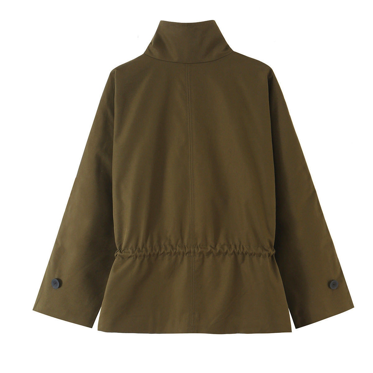Long sleeved high neck casual loose solid color Parker jacket