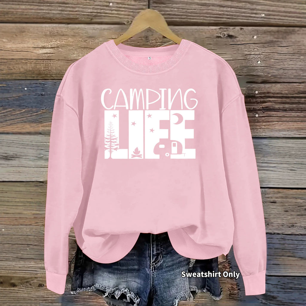 Round neck shirt with star moon letter print hoodie