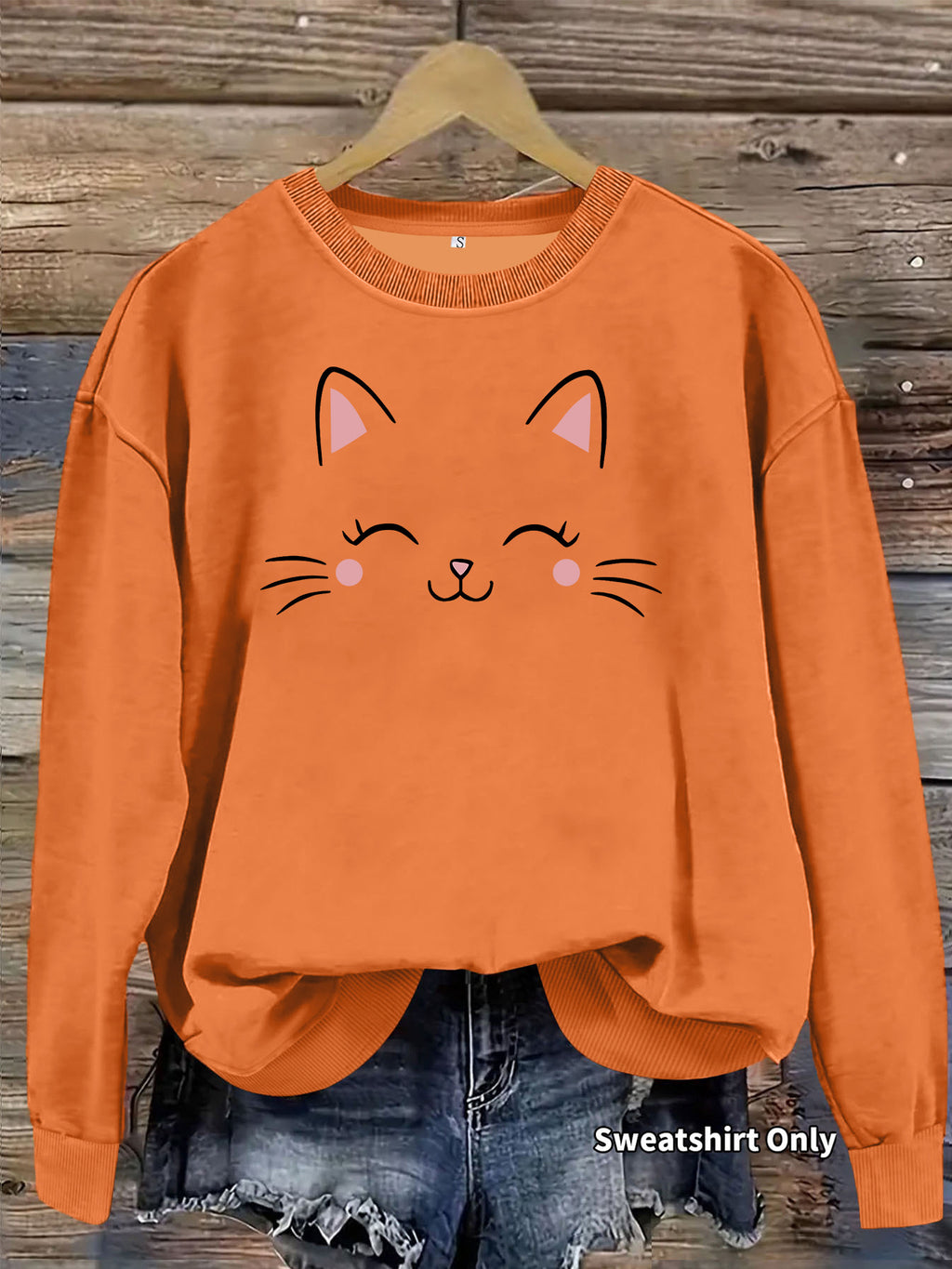 Cat face printed hoodie