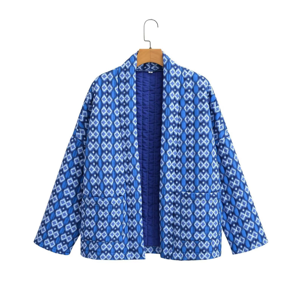 Quilted Cotton Jacket for Women Loose Casual Coat