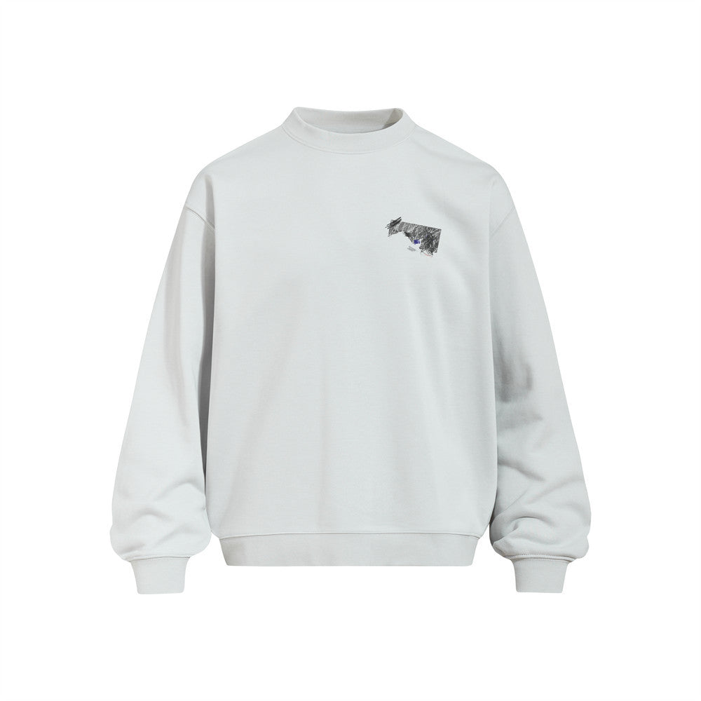 Men's  Graffiti Print Long Sleeve Crew Neck Sweatshirt