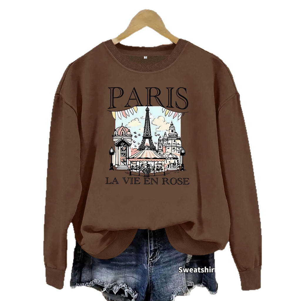 Round neck fleece hoodie for women