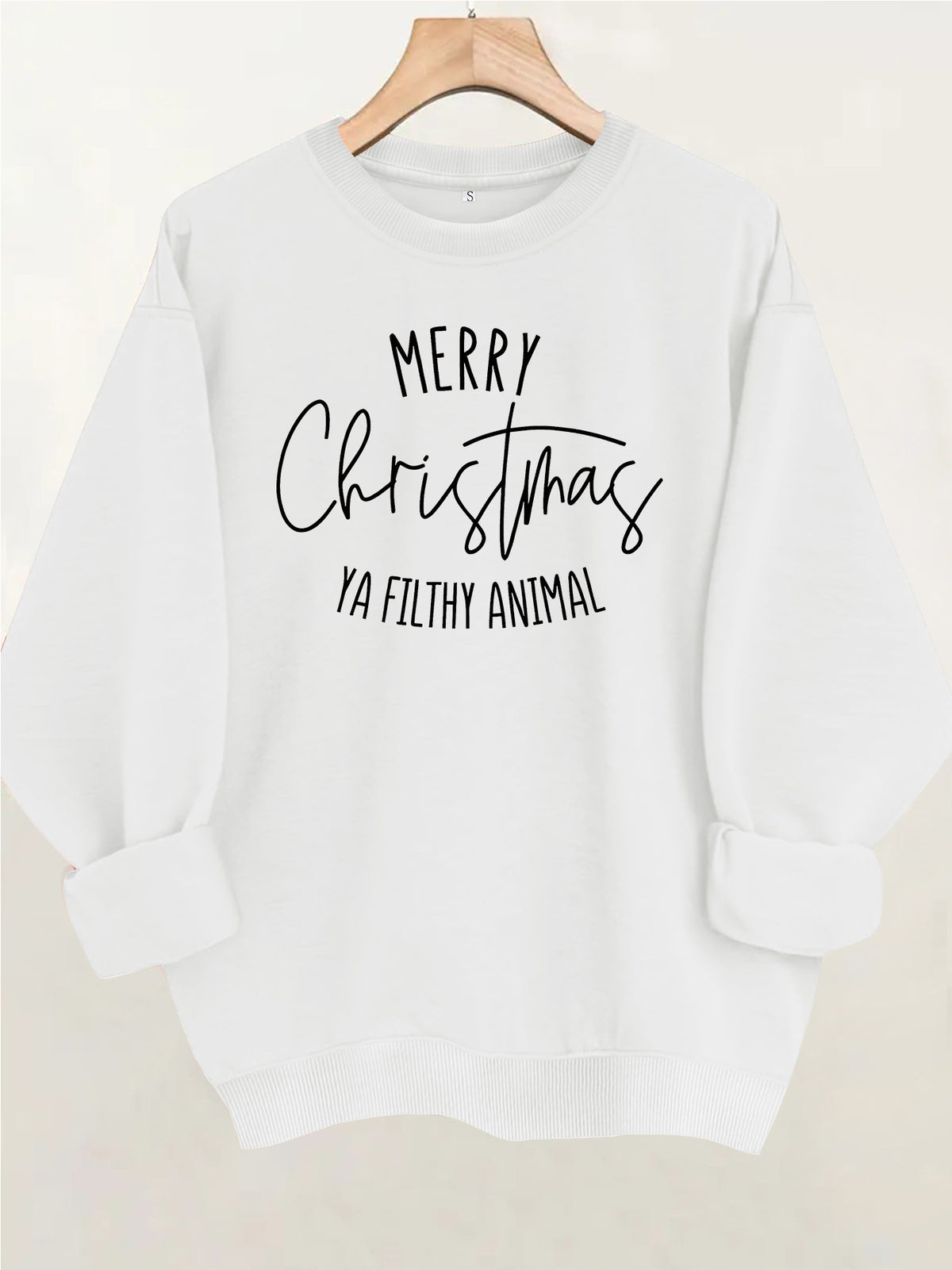 Round neck long sleeved loose hoodie