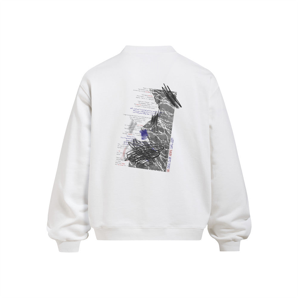 Men's  Graffiti Print Long Sleeve Crew Neck Sweatshirt