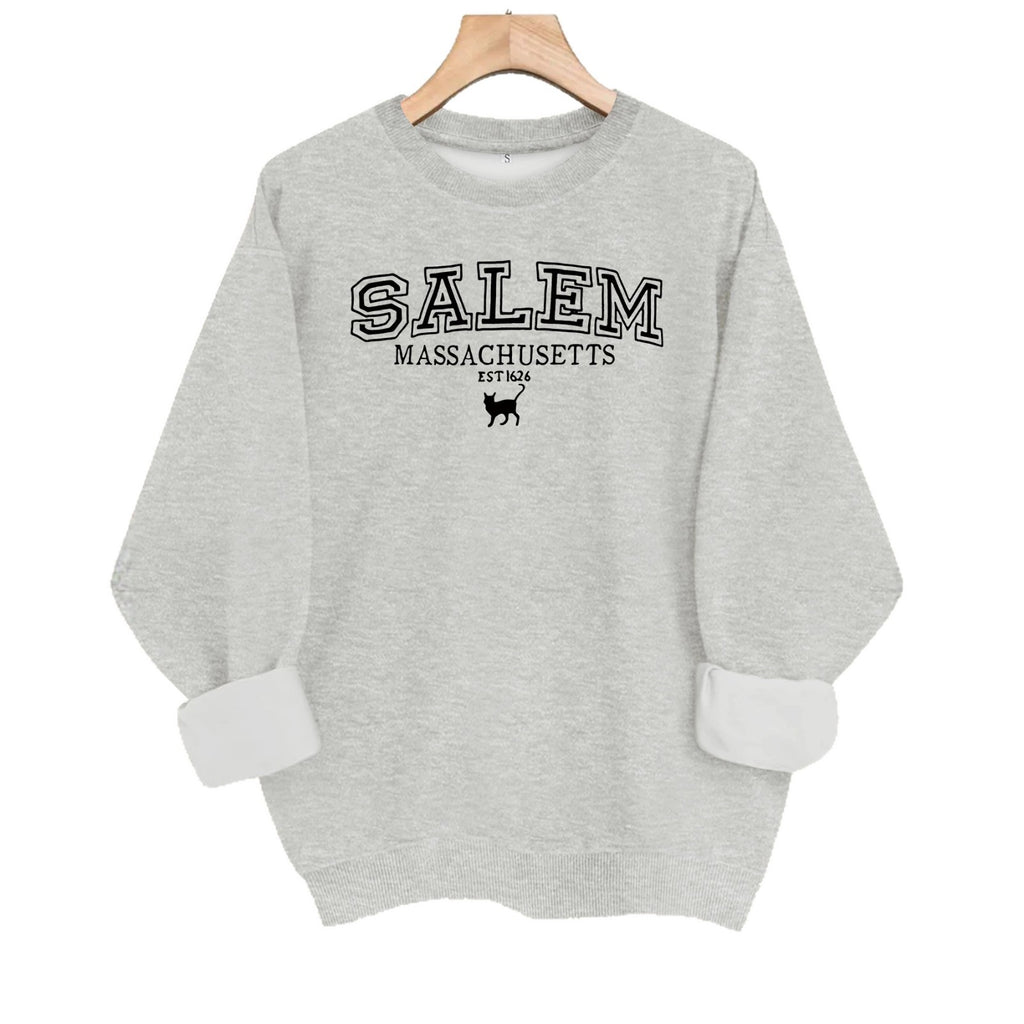 Printed loose long sleeved fleece hoodie