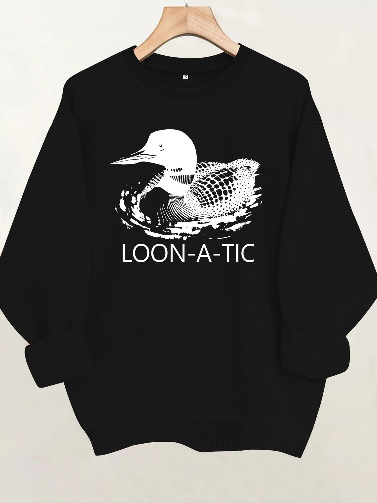 Round neck long sleeved sweatshirt