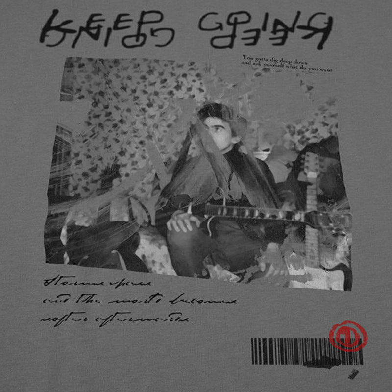 Hip Hop Character Print Long Sleeve Crew Neck Casual T-Shirt