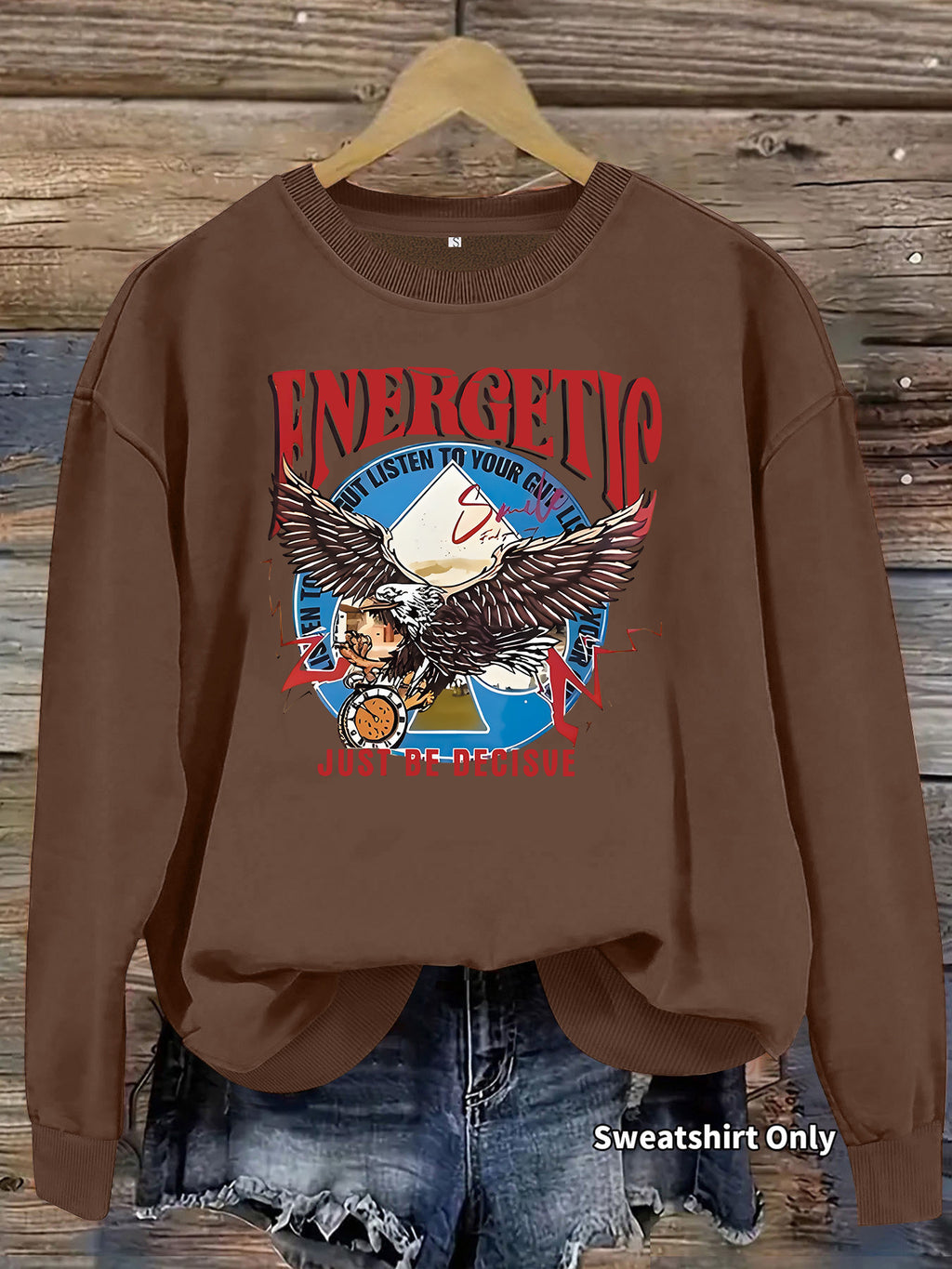 Eagle print long sleeved hoodie