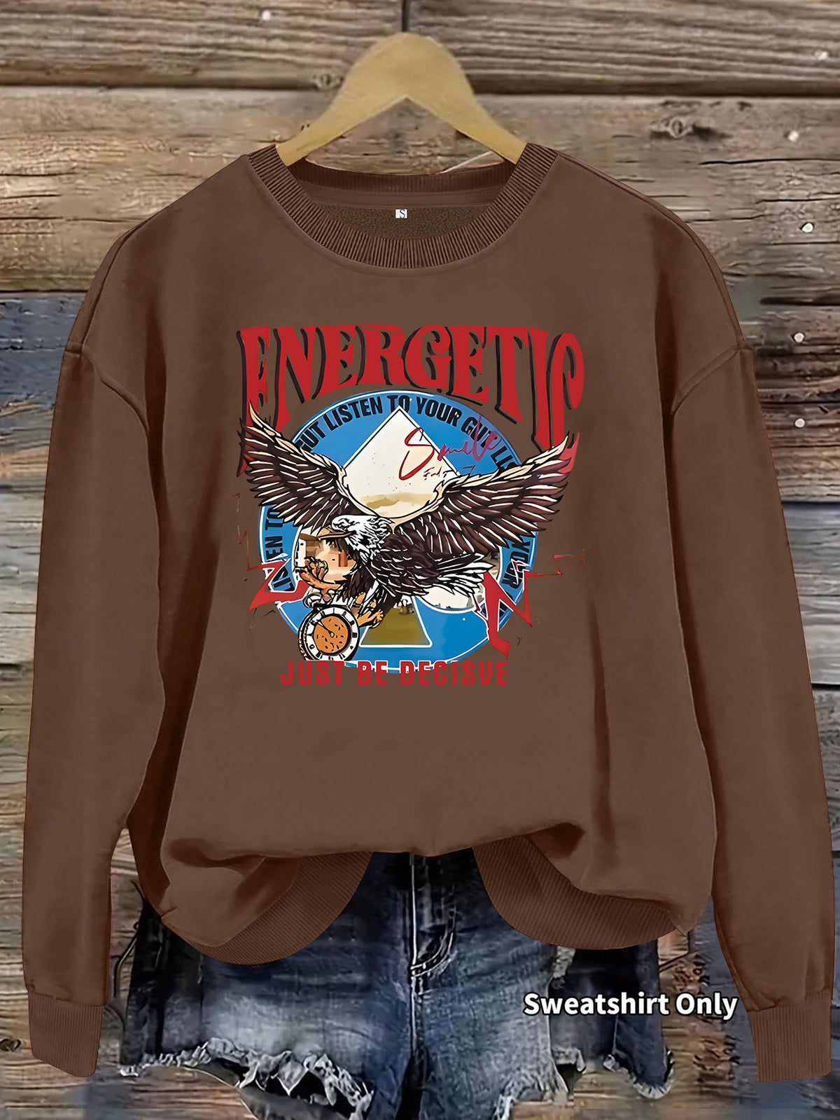 Eagle print long sleeved hoodie
