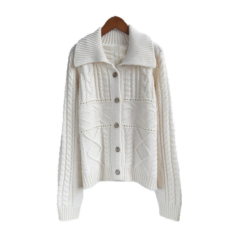Collar long sleeved sweater
