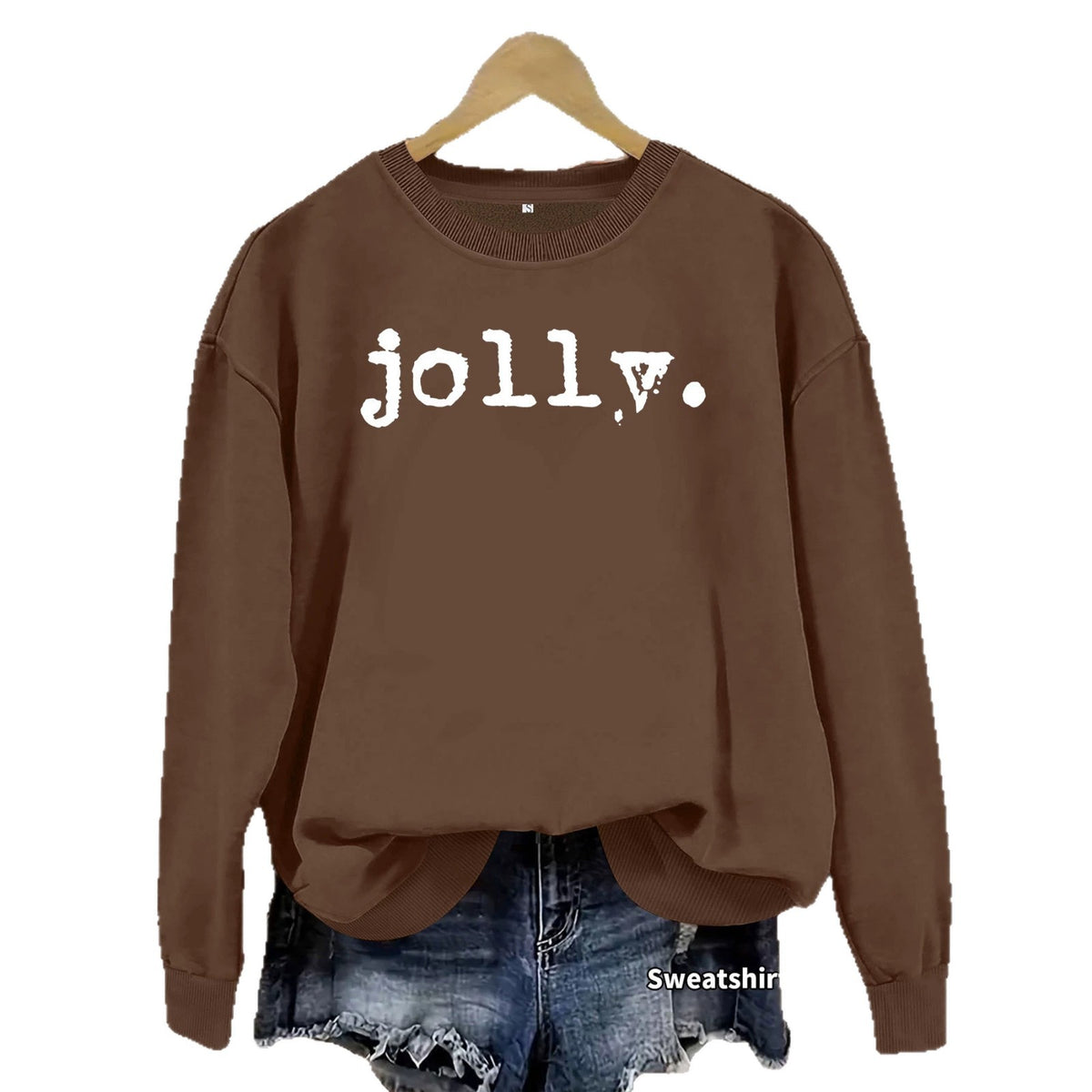 Round neck fleece hoodie