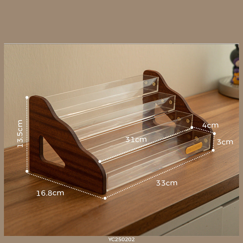 Solid wood cosmetic storage box