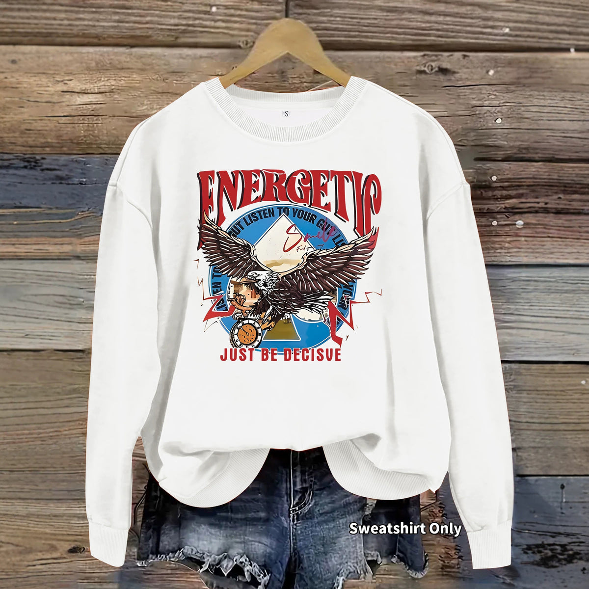 Eagle print long sleeved hoodie
