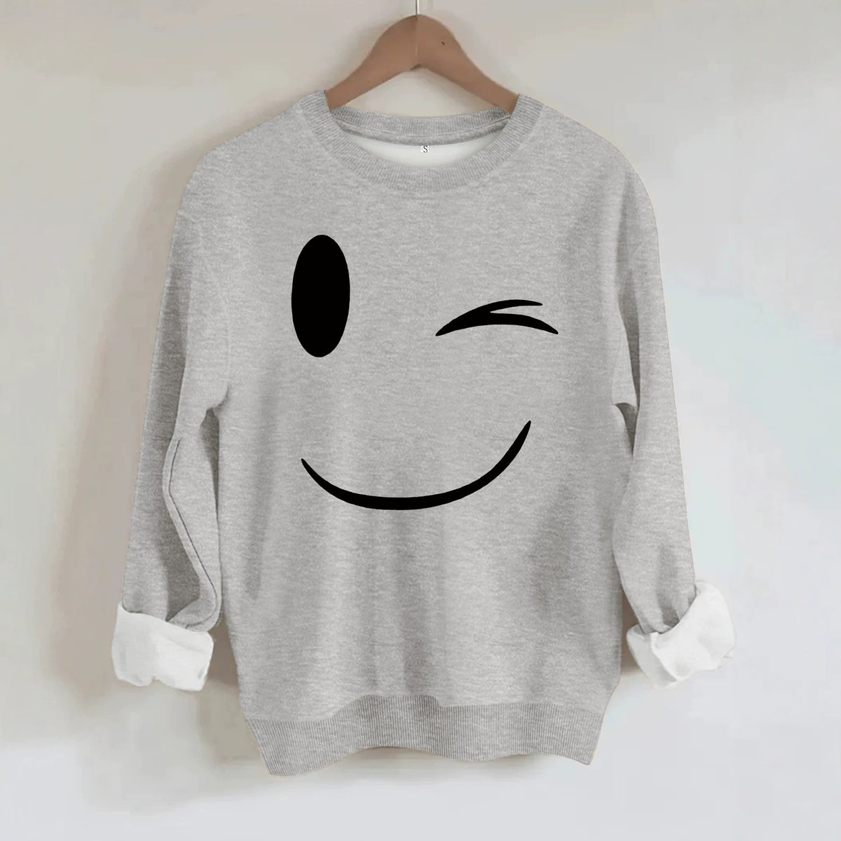 Round neck fleece hoodie