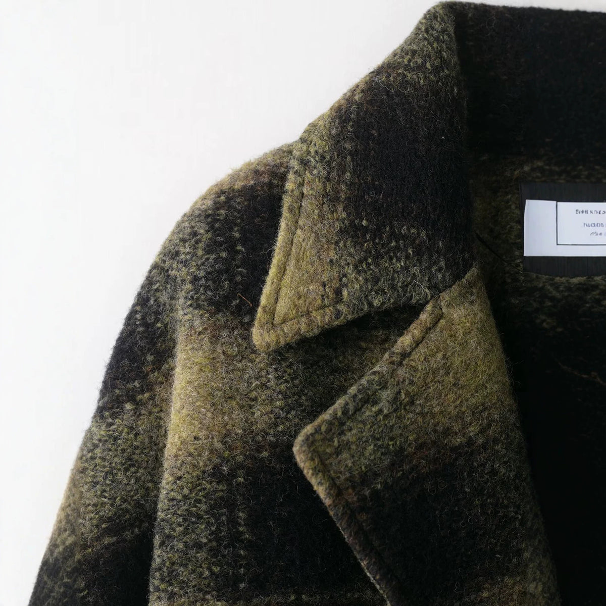 Casual Large Plaid Long Sleeve Woolen Mid-Length Coat