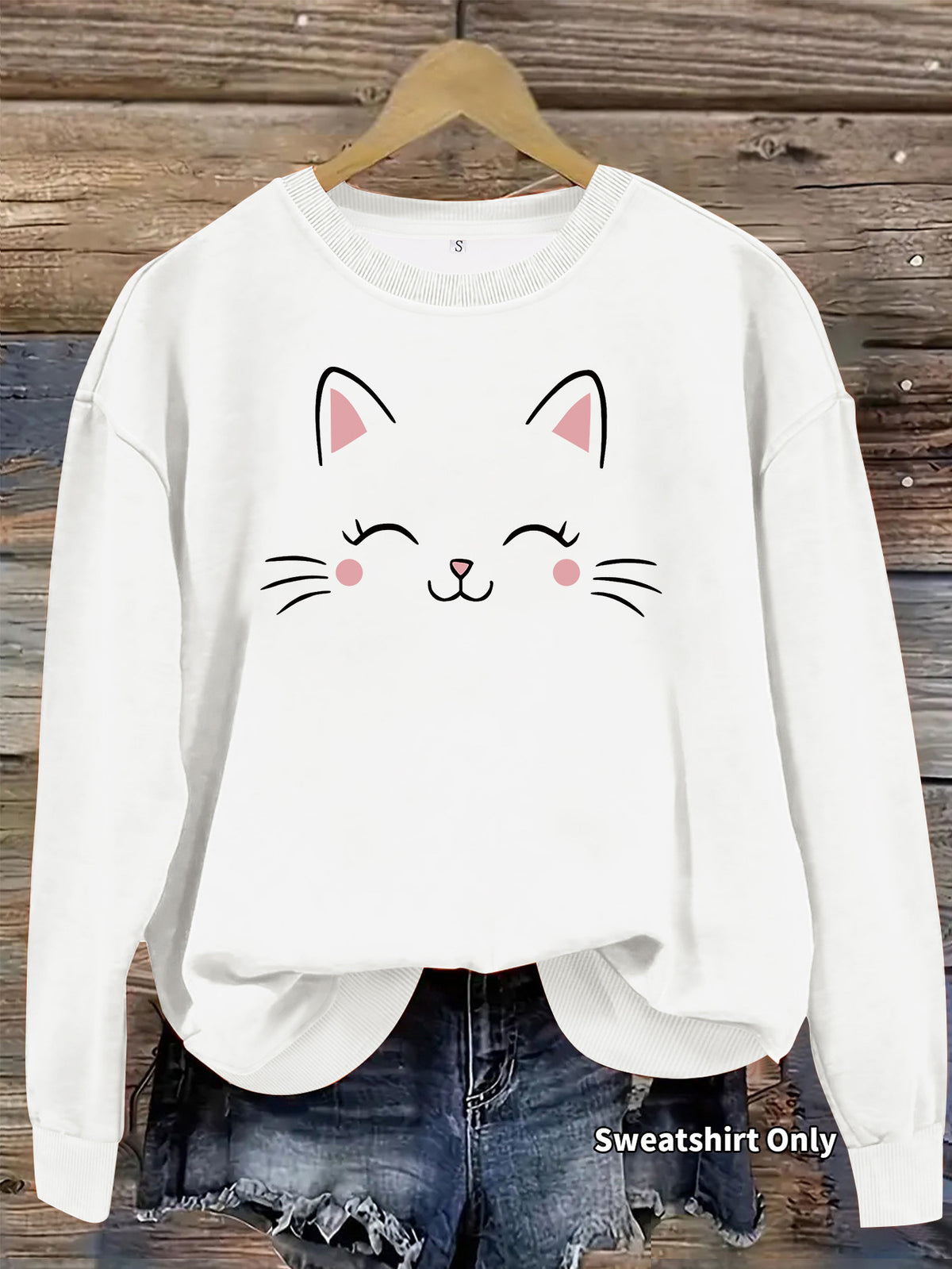 Cat face printed hoodie