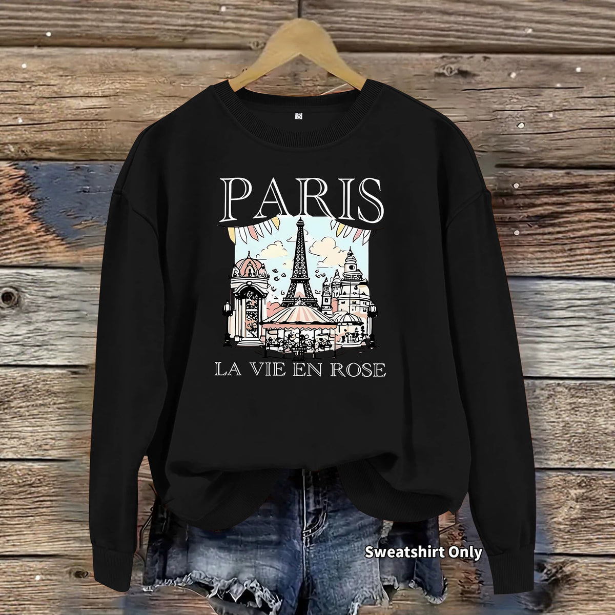 Round neck fleece hoodie for women