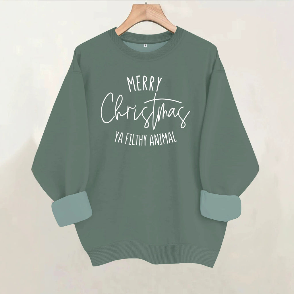 Round neck long sleeved loose hoodie