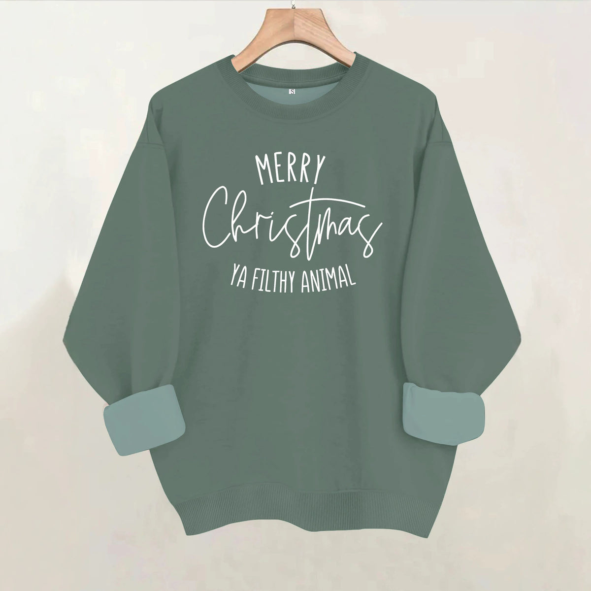 Round neck long sleeved loose hoodie
