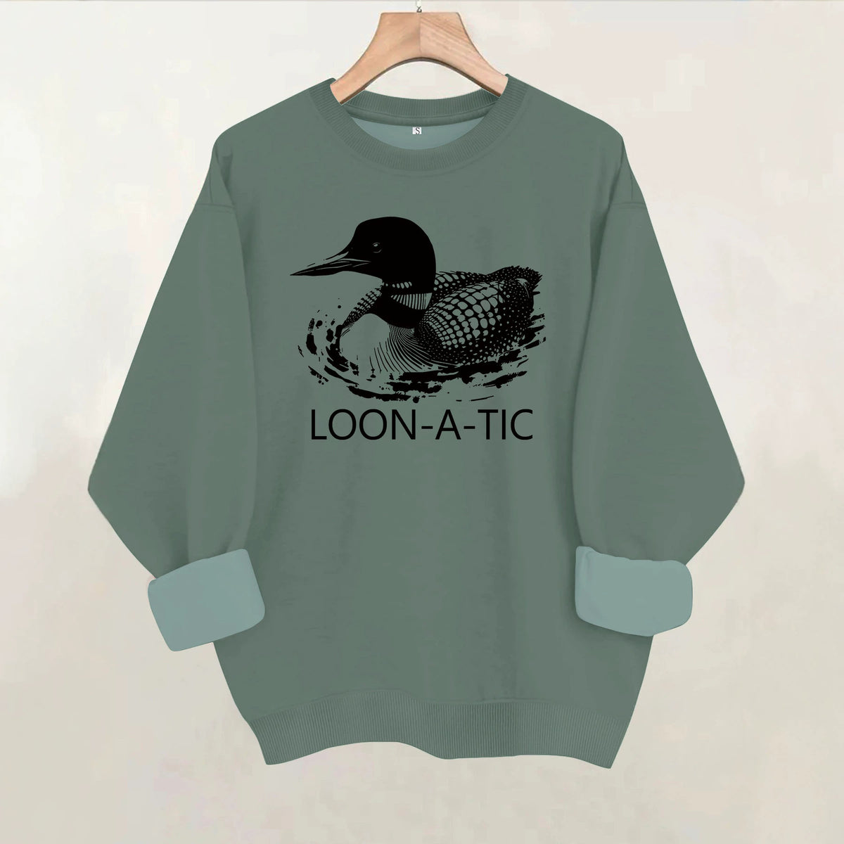 Round neck long sleeved sweatshirt